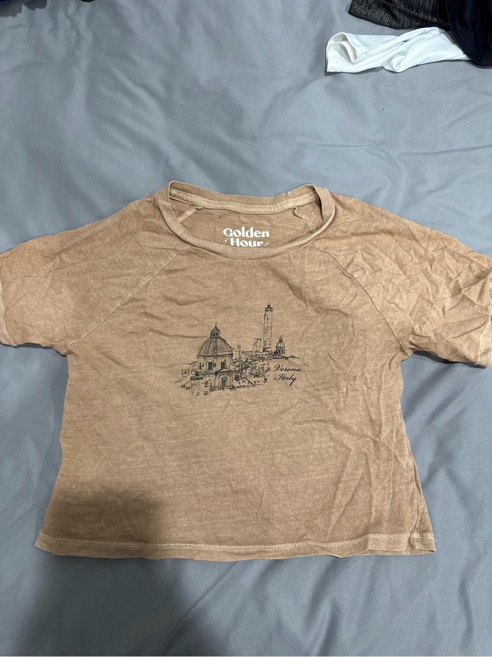 Girls Tan Graphic Tee